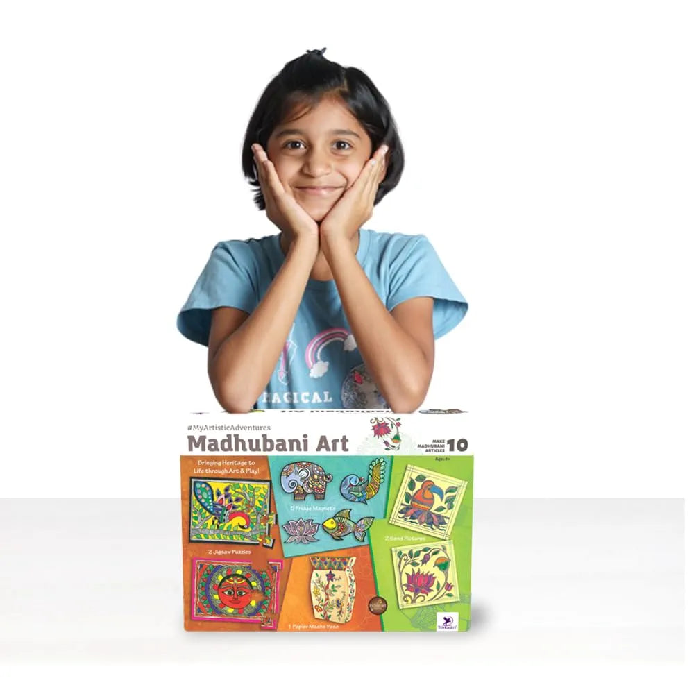 TOYKRAFTT DIY Indian Art Forms, Art and Craft Kit for 9-12 Year Olds, Gifts for Girls & Boys - Madhubani Art