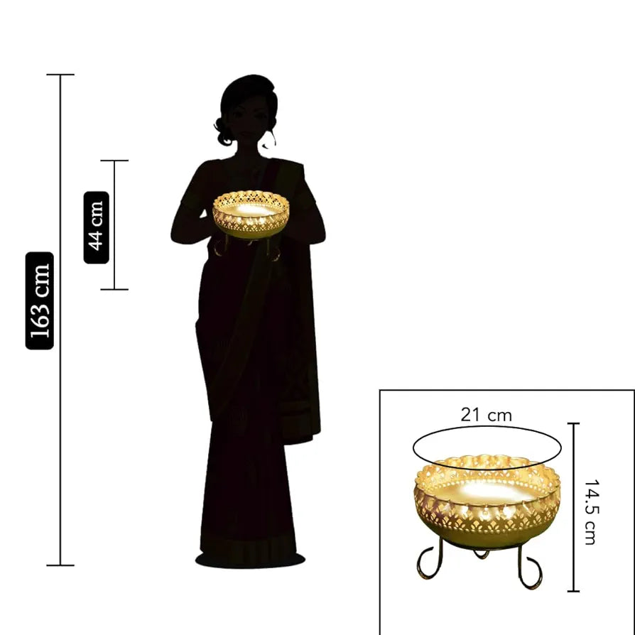 Ekhasa Gold Urli Bowl with Stand Gold