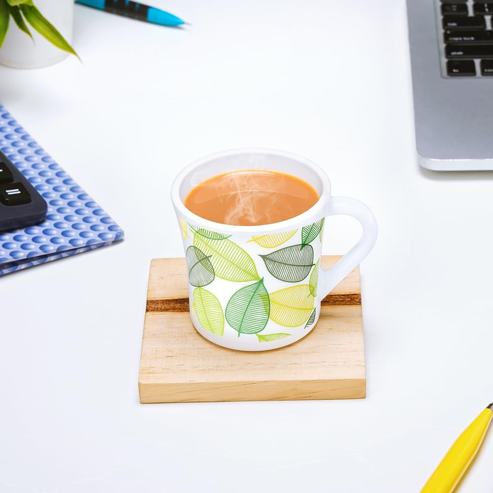 Larah by Borosil Crysta Series Noma Opalware Mug | Set of 6 Tea/coffee Mugs | 210 Ml Each