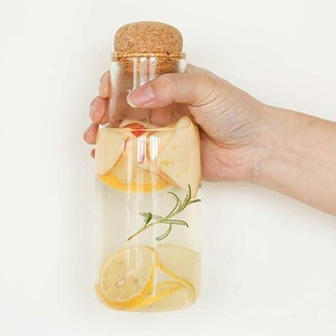 Femora Bottle Container Borosilicate Glass Bottle With Cork Jars & Container | 500 Ml
