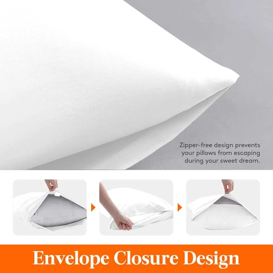 Cloth Fusion Glace Cotton Pillow Cover Set of 2 with Envelope Closure Soft Pillow Wine Colour