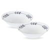 Larah by Borosil Floret Opalware Multipurpose Bowl Set | Set of 2 Pieces | White
