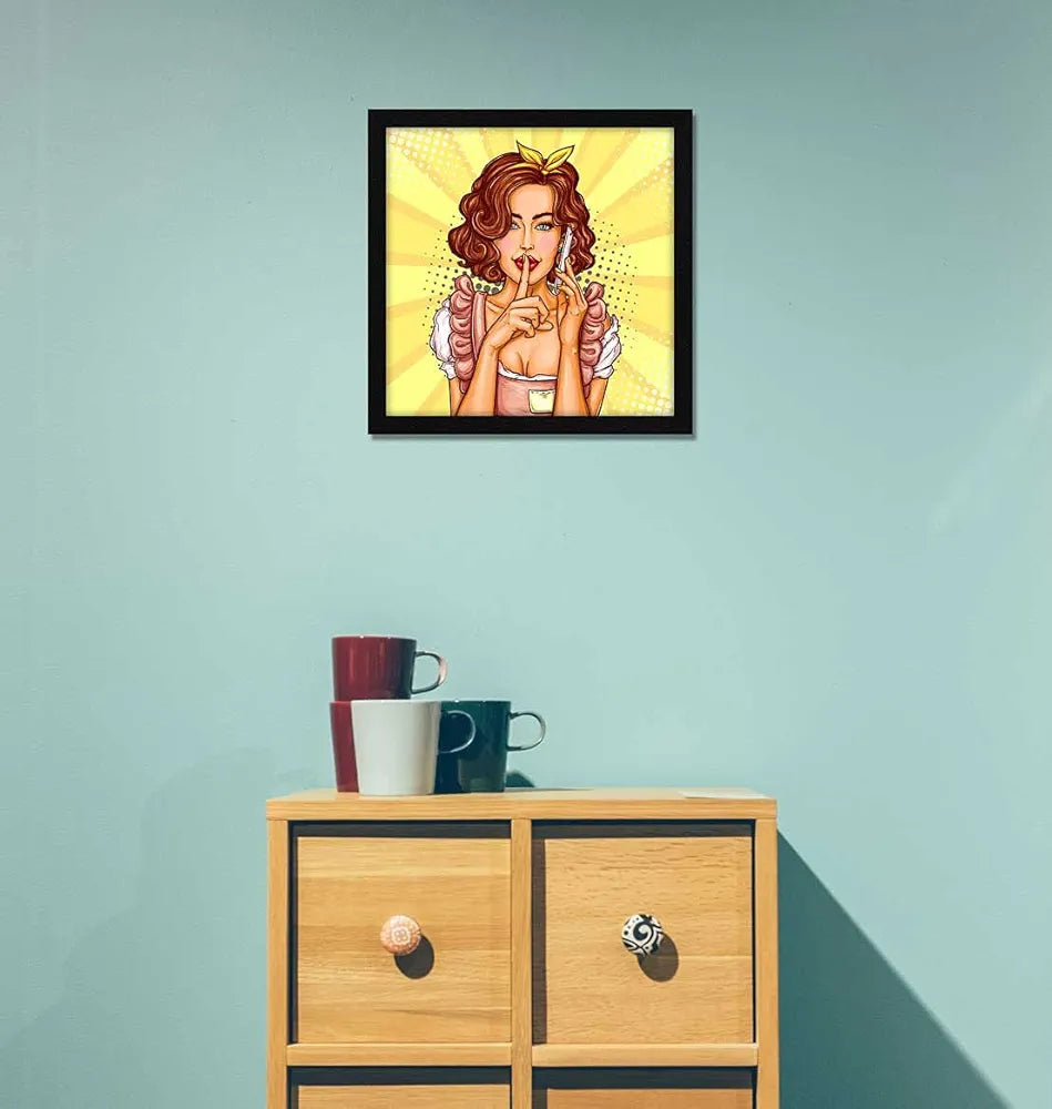 ArtX Paper Beautiful Women Pop Art Wall Art Painting Multicolor Abstract