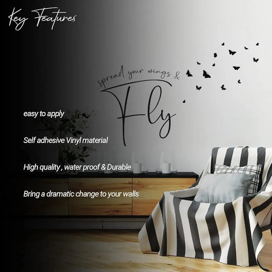 Kotart Butterfly Printed Fly Vinyl Wall Stickers