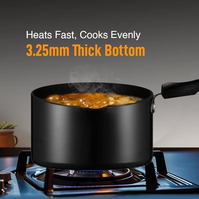 Kent Hard Anodised Sauce Pan 3.25mm Thick Base 1.5L Capacity