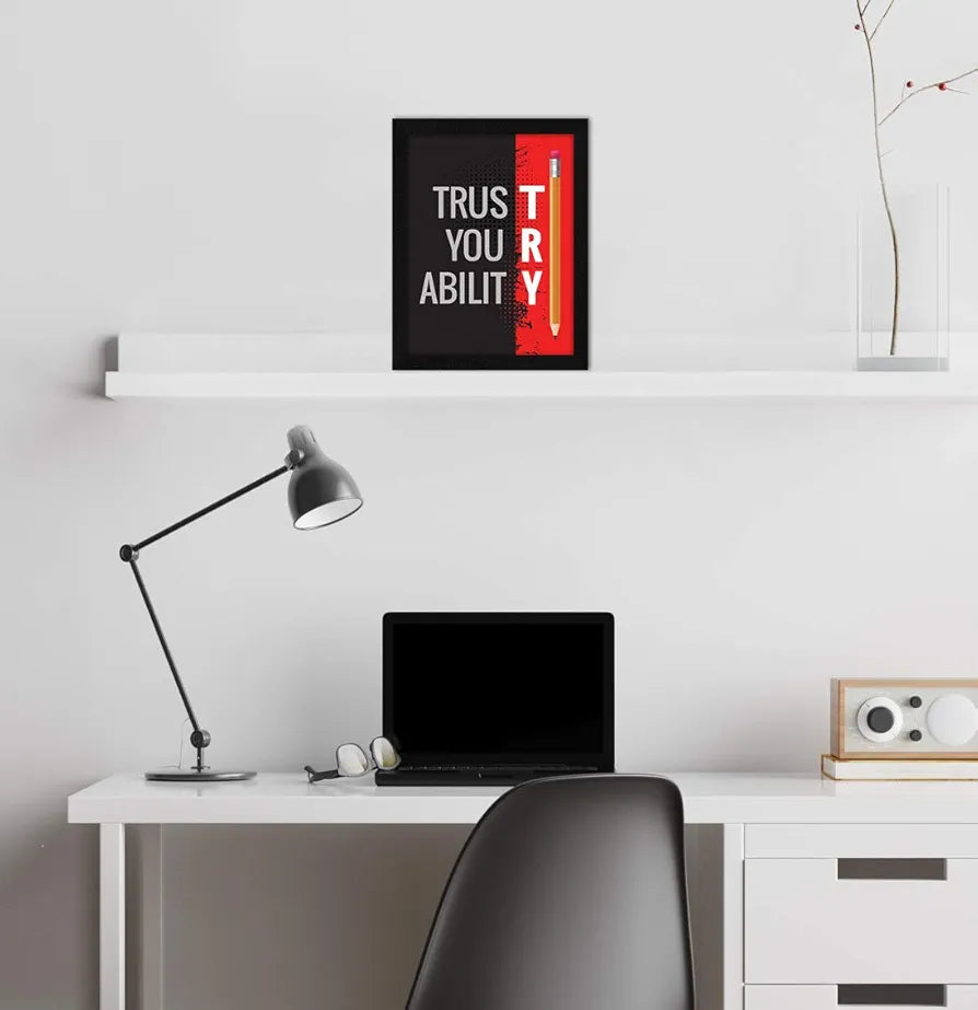 ArtX Paper Inspirational Quote Trust Your Ability Wall Art Painting