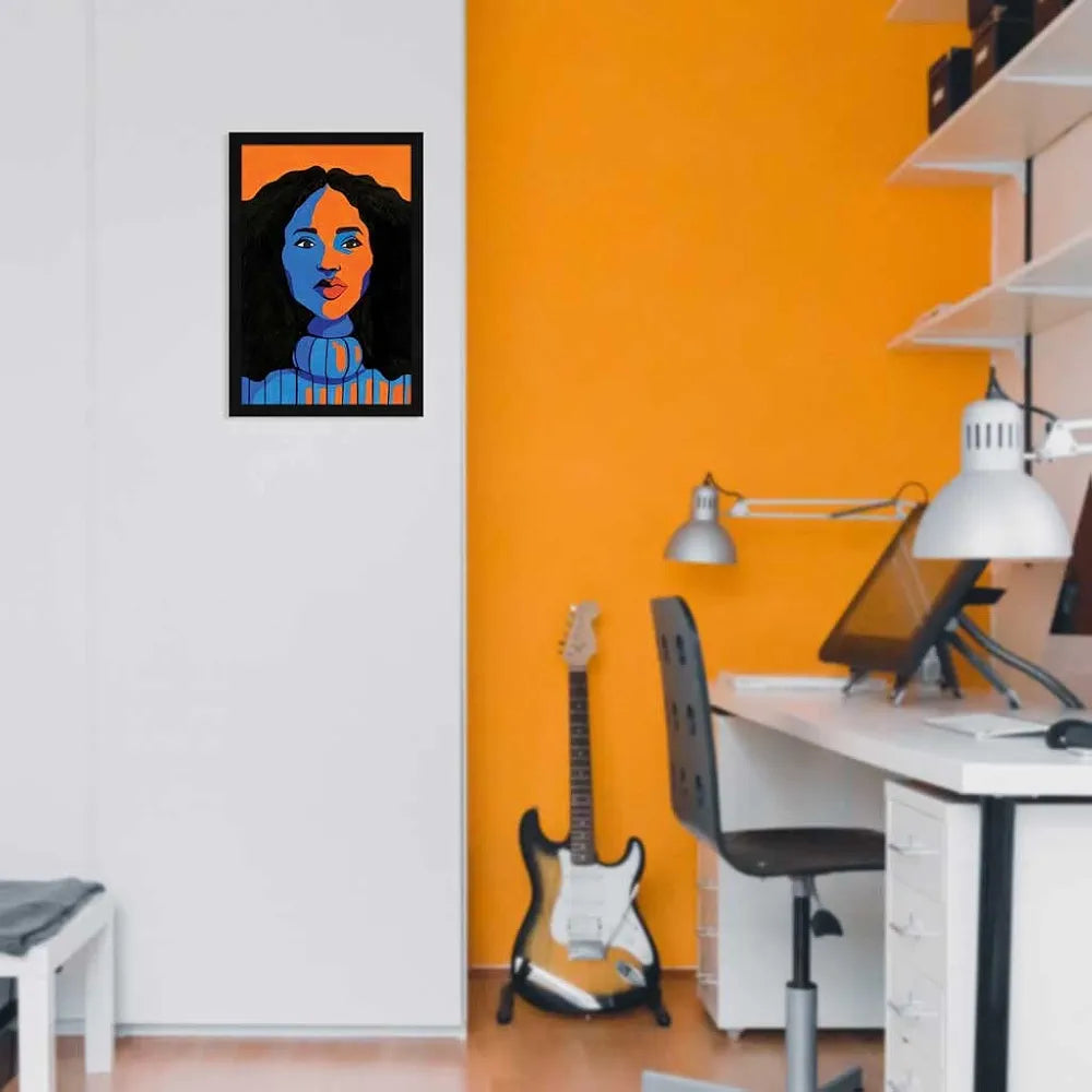 ArtX Paper Acrylic Dual Tone Women Framed Wall Art Painting Multicolor Abstract Set of 1