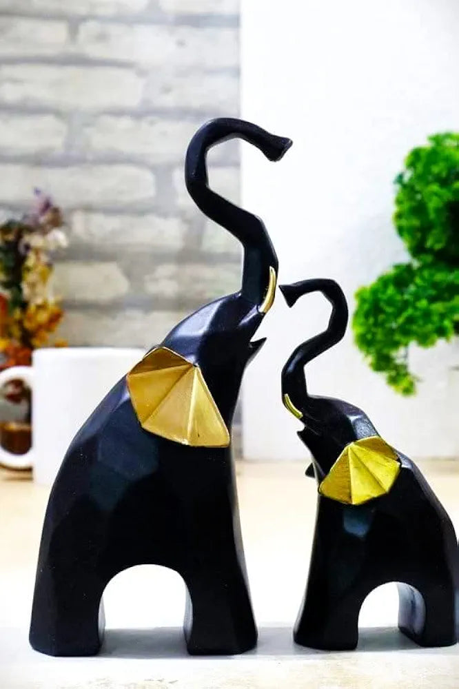 Jaipur Ace Polyresin Elephant Showpiece Statue and Artifacts Black Elephant