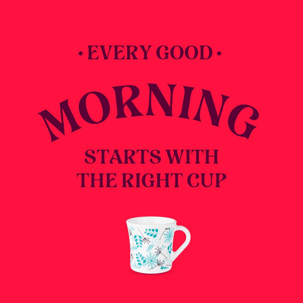 Larah by Borosil Stardust Opalware Mug | Set of 6 Pcs Tea/coffee Mugs | 160 Ml Each