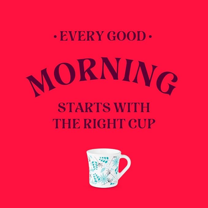 Larah by Borosil Crysta Series Stardust Opalware Mug | Set of 6 Tea/coffee Mugs | 100 Ml Each