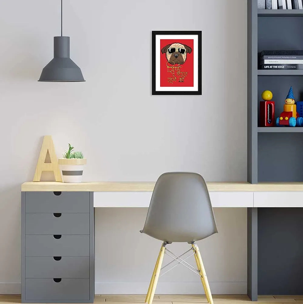 ArtX Hindi Sirf Mast Rehne Ka Motivational Quotes Framed Wall Art Painting