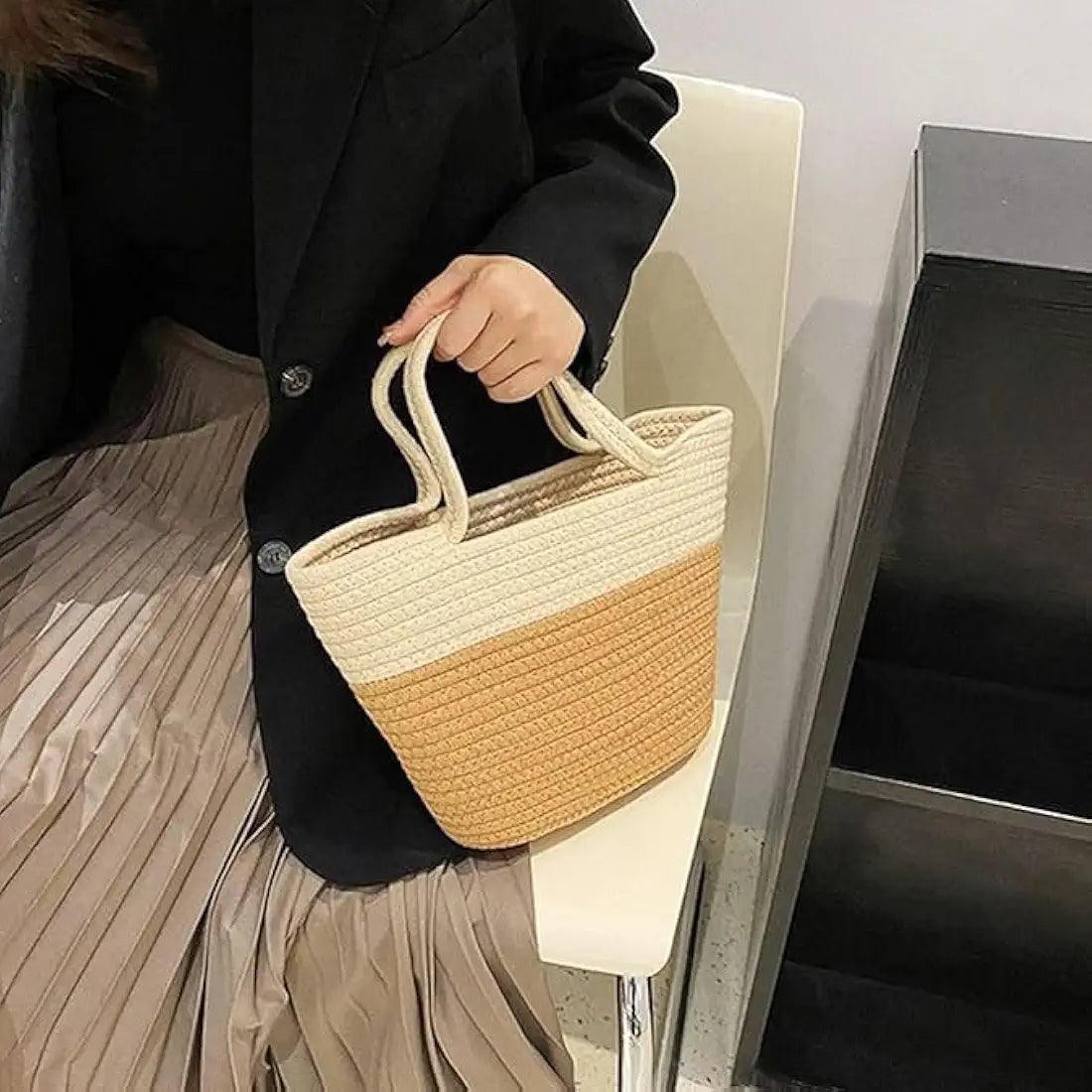Attractive Hand Bag large Tote Bag Bamboo Tote for Women Jute Bag Handmade Bag