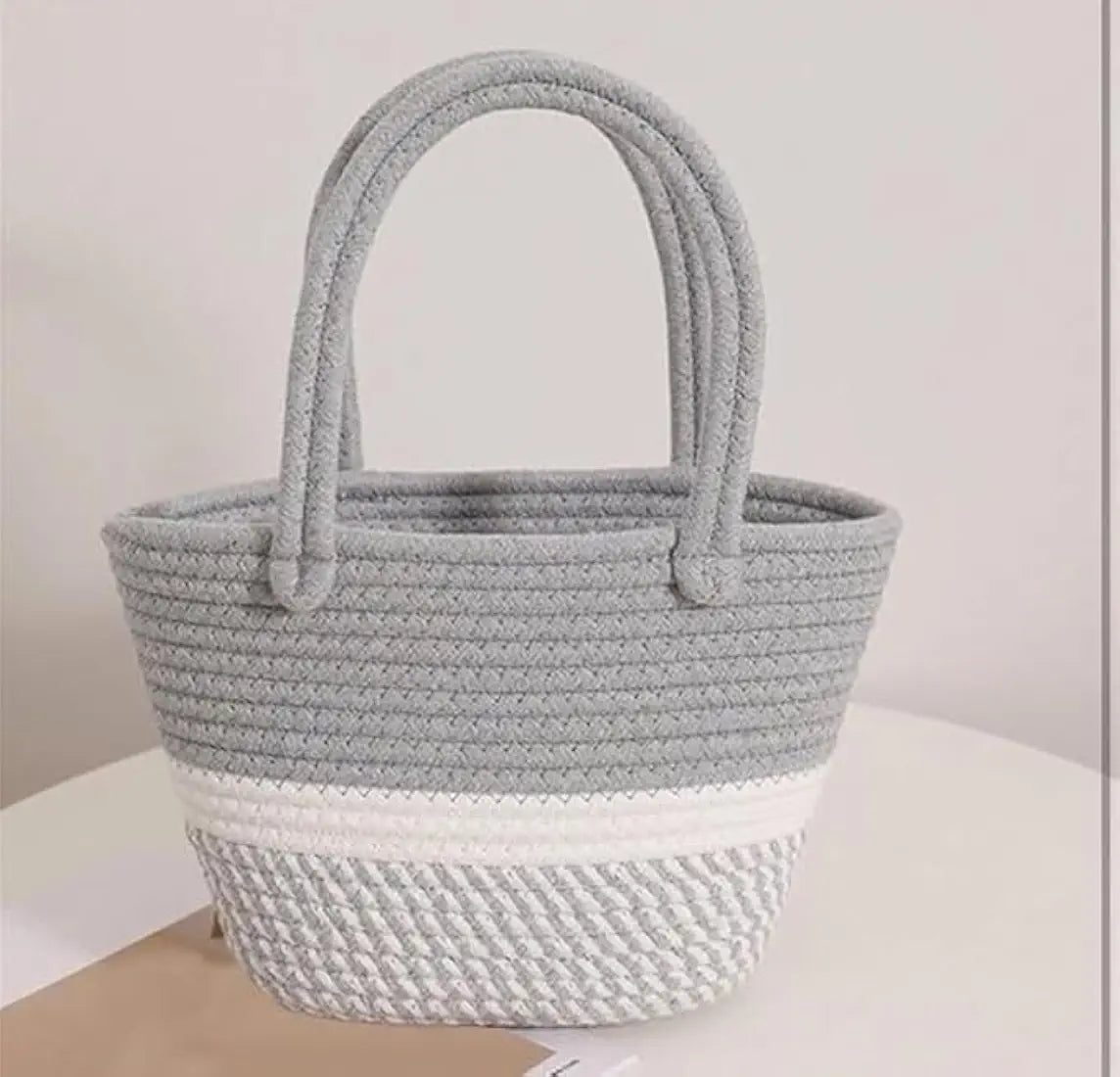 Womens Stylish Straw & Polyester Tote Handbag for Office Travel