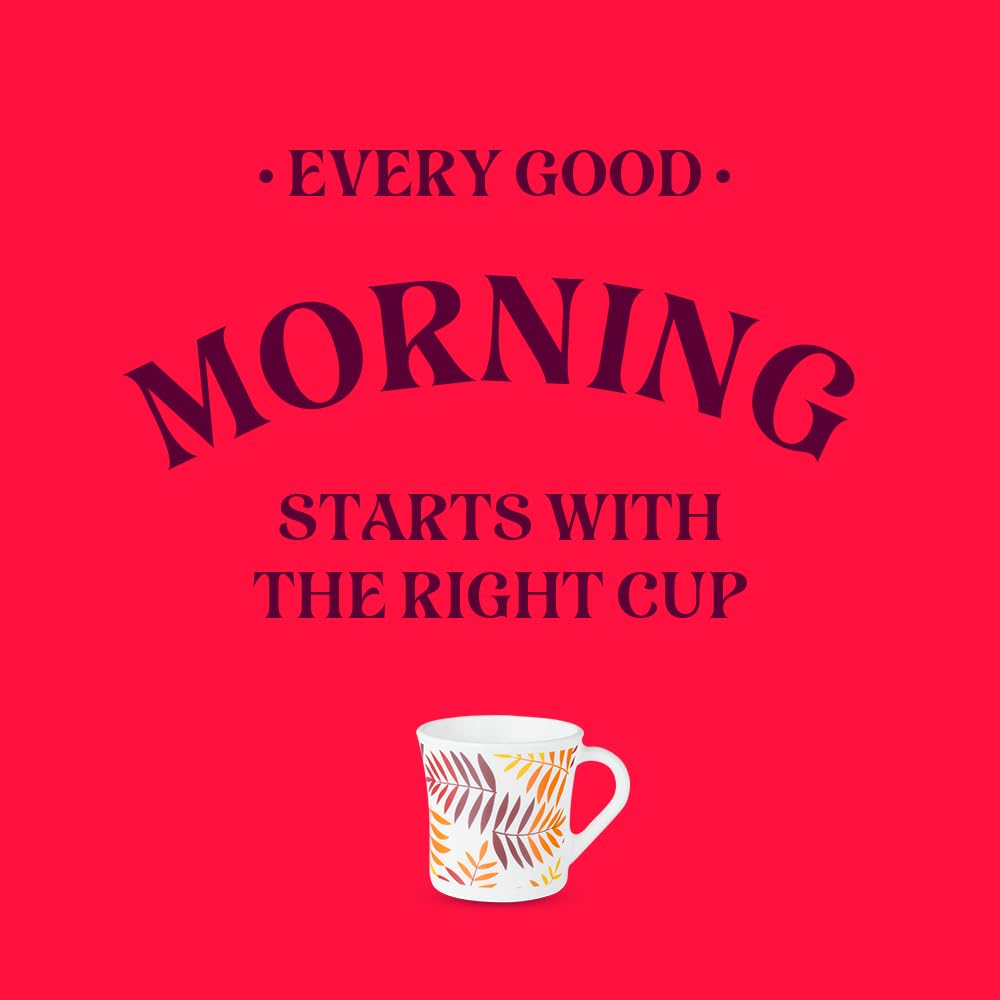 Larah by Borosil Costa Opalware Mug | Set of 6 Pcs Tea/coffee Mugs | 160 Ml Each