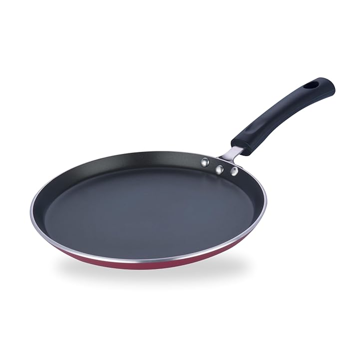 Vinod Zest Aluminium Non Stick Dosa Omni Tawa - 28cm | 4mm Extra Thick | 3 Layer Ceramic Coat | Bakelite Handle