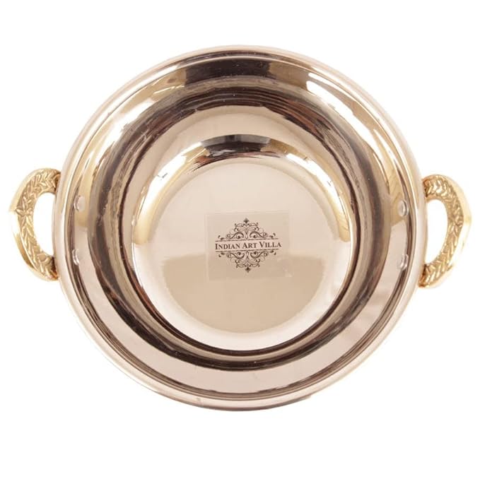 Indian Art Villa Hammered Steel Copper Kadhai Wok Bowl - 200 ml
