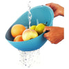 Frenchware 1 Unit Plastic Colander Bowl | Premium-grade Plastic | 100% Food Safe | Dishwasher Safe | Blue Colour