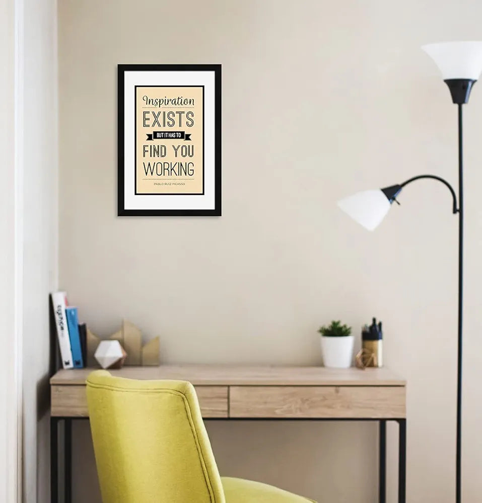 ArtX Paper Inspiration Exists Motivational Quote Framed Wall Art Painting