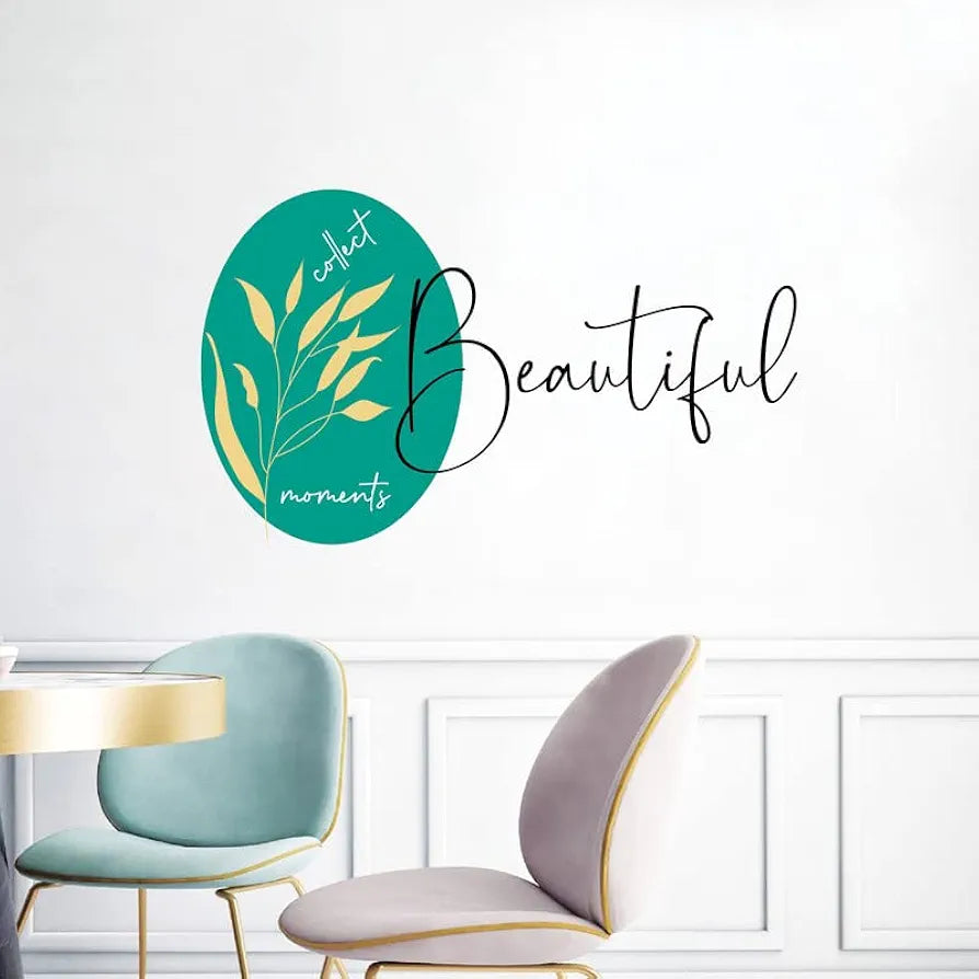 Kotart Collect Beautiful Moments Wall Stickers PVC Vinly Leaf Printed Decals