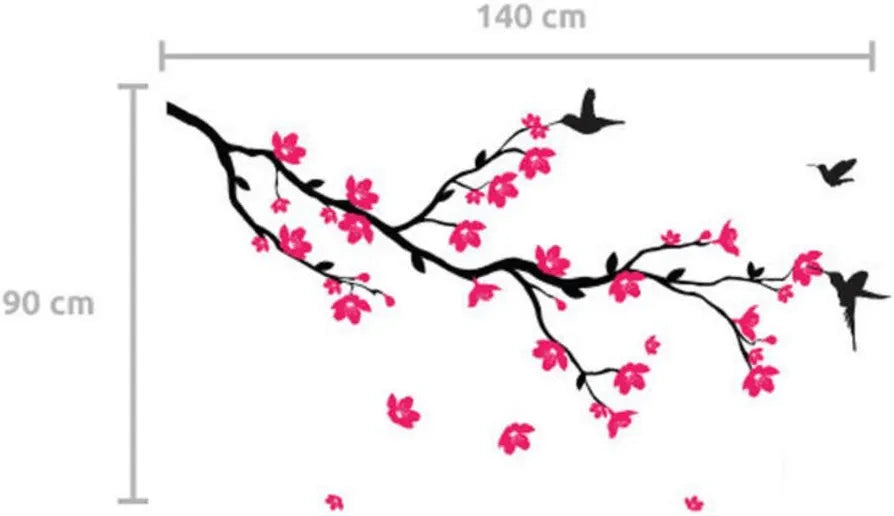 Decals Design Humming Birds and Blossoms Wall Sticker