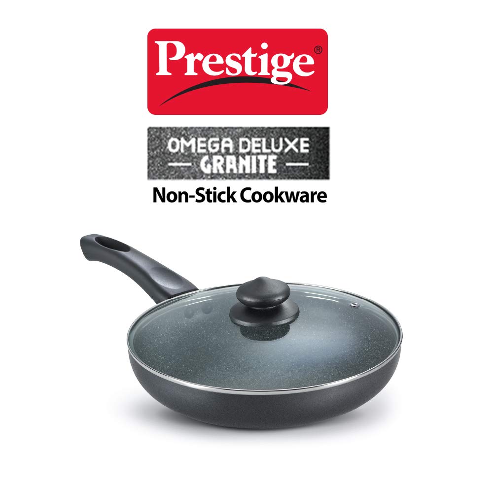 Prestige Omega Deluxe 24cm Granite Fry Pan with glass lid