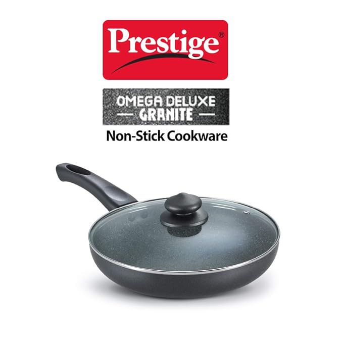 Prestige Non-Stick Omega Deluxe Granite Fry Pan with Lid - 26 Centimetre