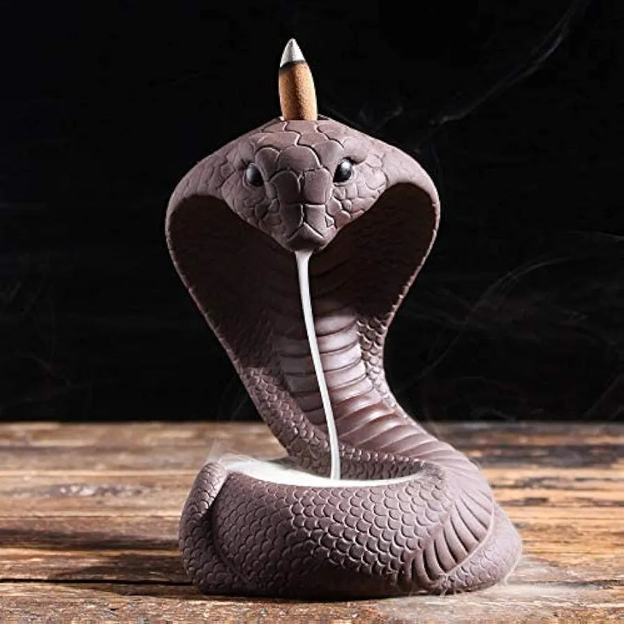 Jd Fresh Resin Back Flow Smoke Fountain Incense Holder Nag and Snake Ganesha Incense Burner with 30 Back Flow Incense Stick