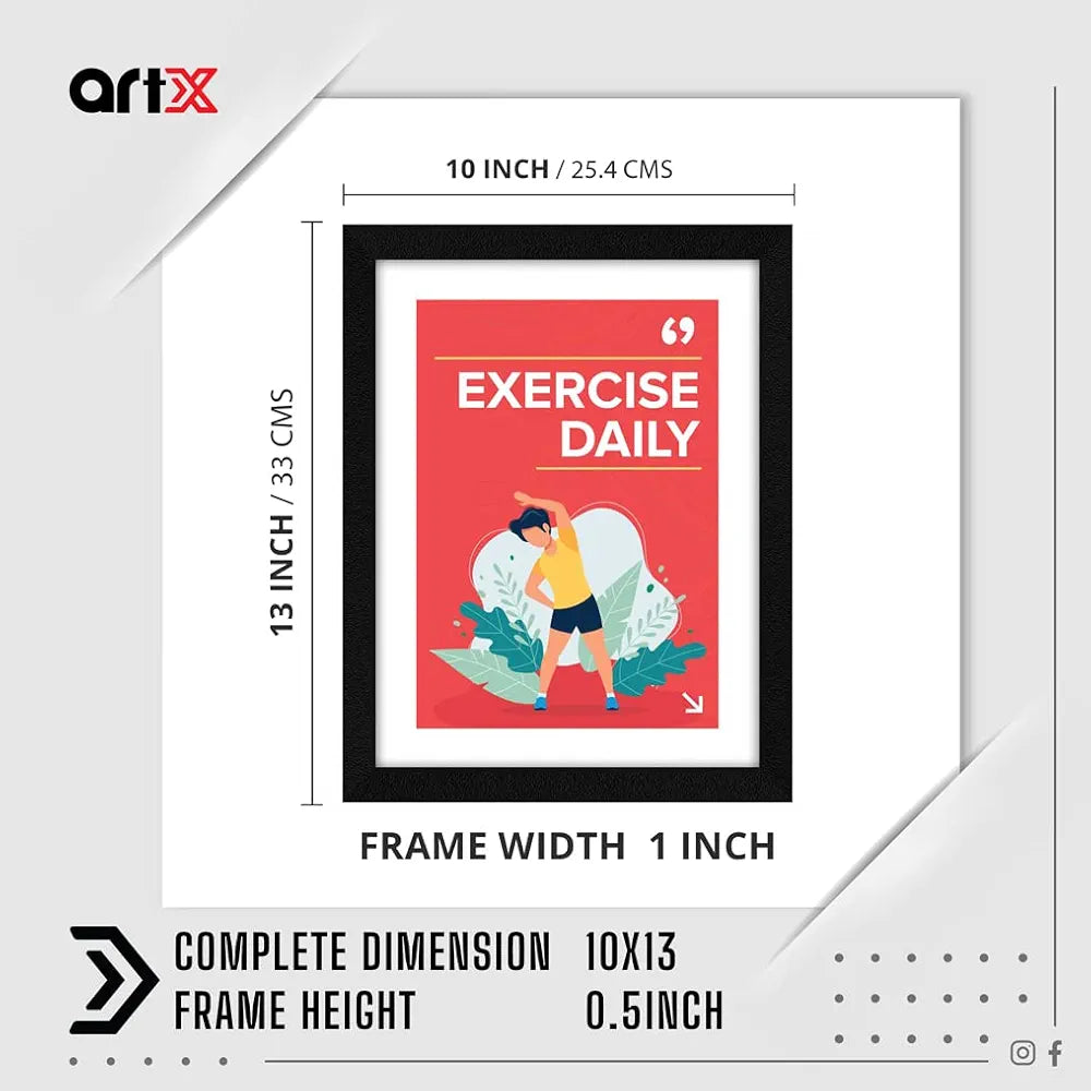 ArtX Paper Exercise Daily Health Quote Wall Frame