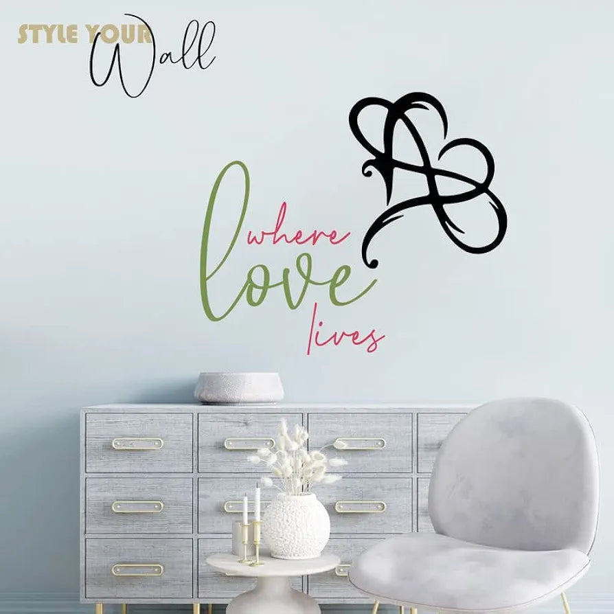 Kotart Where Love Lives Wall Stickers/Decals HD Printed Colorful Wall Sticker