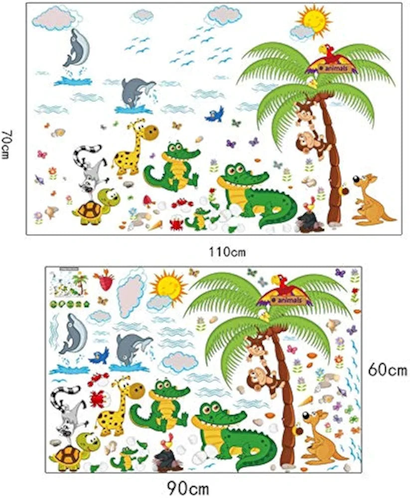 Jaamso Royals Wall Stickers for Kids Wall Stickers Kids Wall Stickers Dinding Animal Park