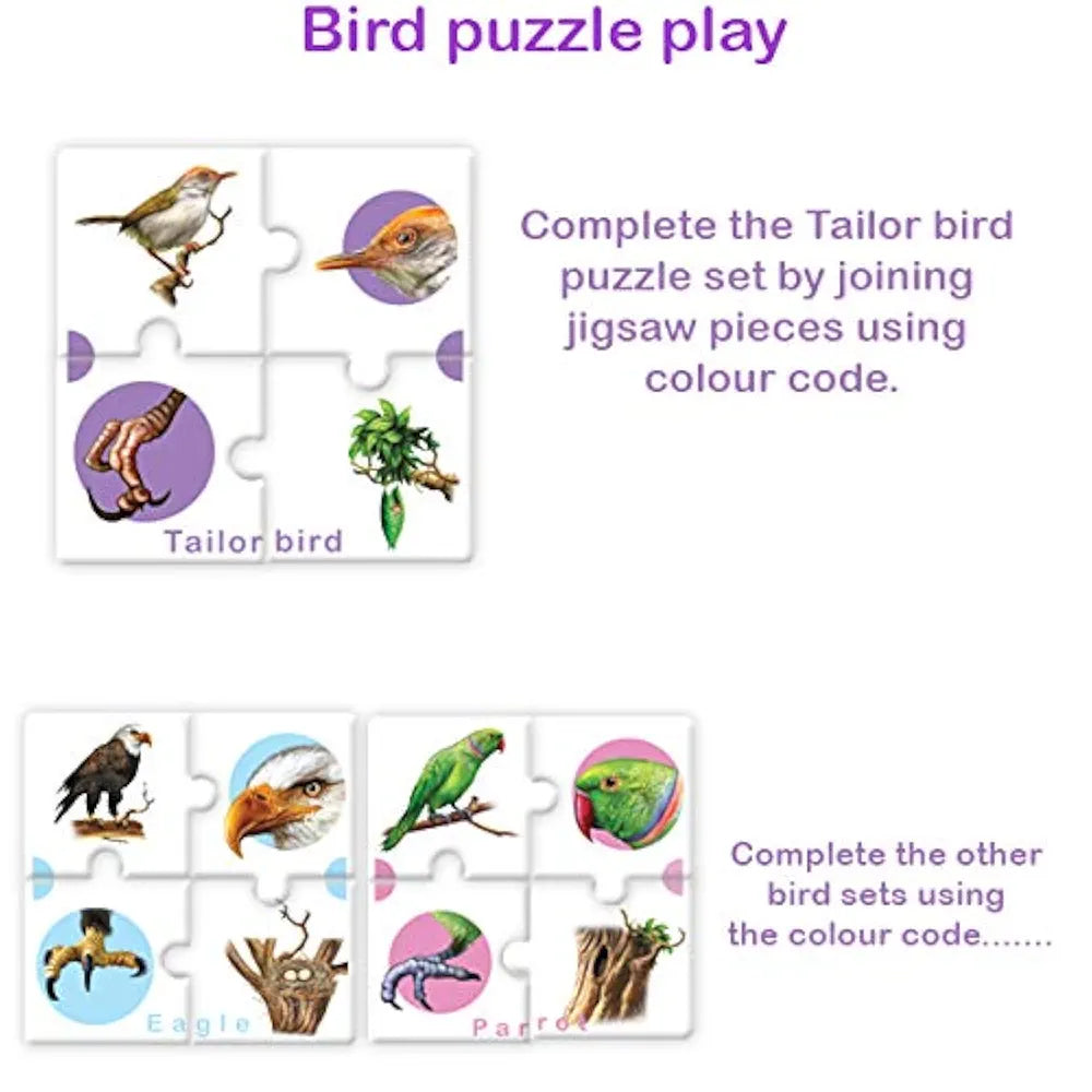 TOYKRAFTT Puzzles for Kids for Age 5-7, Educational Toys, Bird Puzzle, 4 Piece Puzzles for Kids Animal Puzzle - Birds Watch
