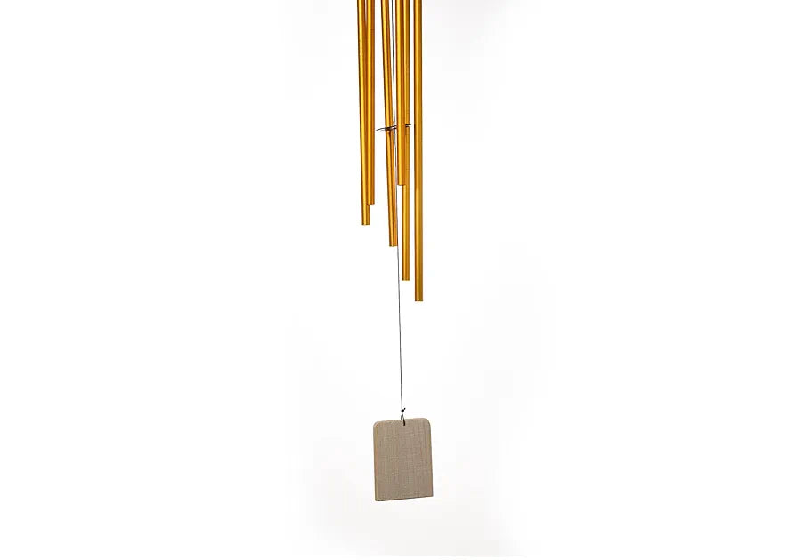Tej Gifts Feng Shui Metal Wind Chime with 6 Golden Pipes