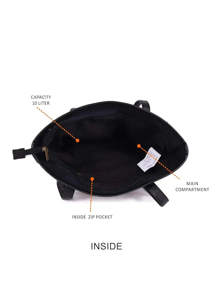 Astrid Women's Embroidered Cotton Tote Bag With Zip And Completely Biodegradable