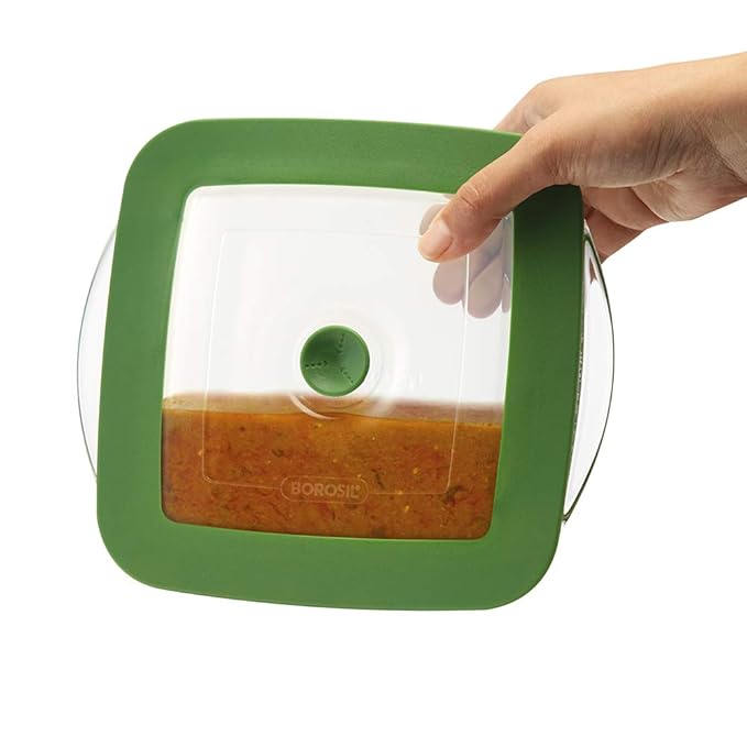 Borosil Glass Dish With Lid | 1 Piece | 1000ml | Transparent
