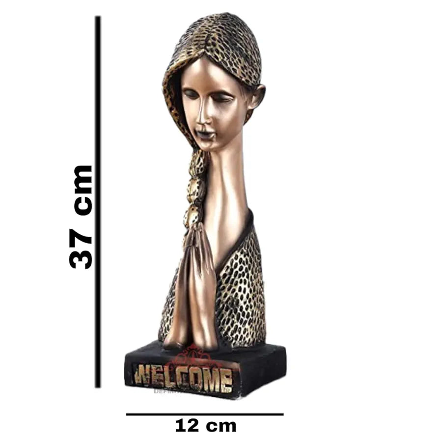 Jaipur Ace Welcome Lady Polyresin Face Themed Statue Sculptures Welcome Lady