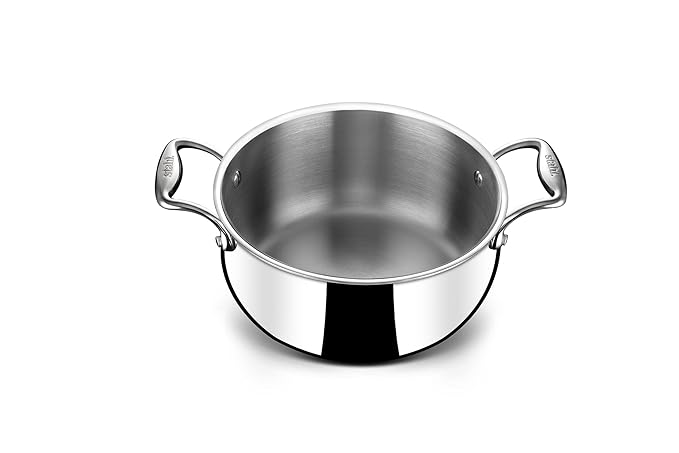 Stahl Artisan Triply Stainless Steel Belly Saucepot With Lid | Induction Base Casserole | Briyani Pot/ Handi | Stew Pot | 3.2 Litres | 20 Cm
