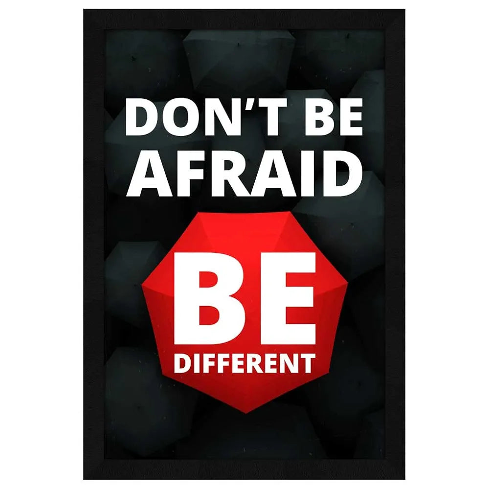 ArtX Paper Don't Be Afraid Motivational Quotes Framed Wall Art Painting