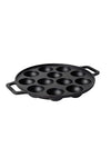 Meyer Pre Seasoned Cast Iron 12 Cavity Appam Patra 2 Side Handle 26cm (Black)