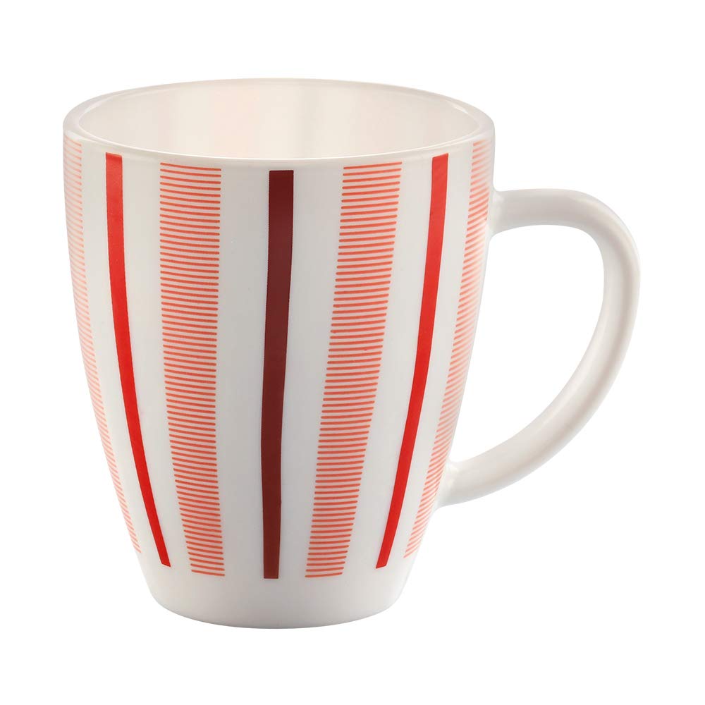 Larah by Borosil Red Strip 390 Ml Mug