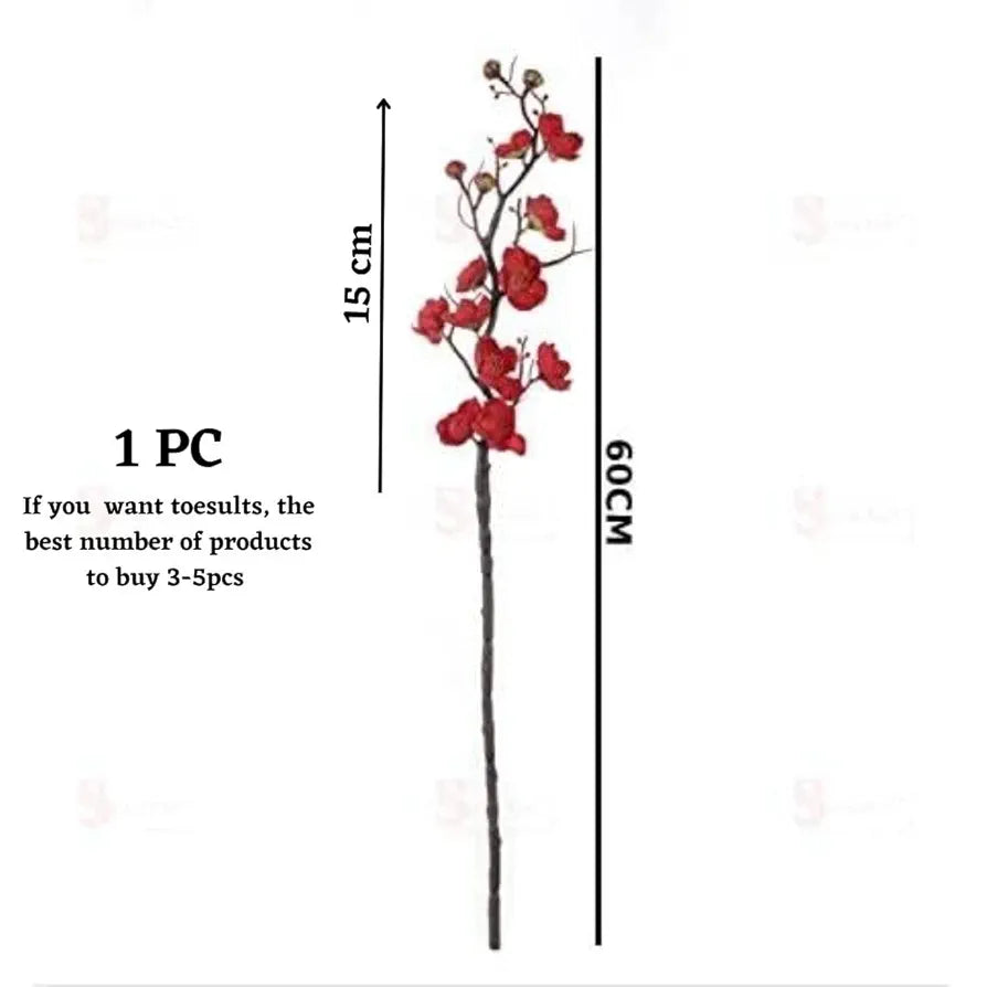 3 Sticks Artificial Blossom Flower Bouquet Sticks Red