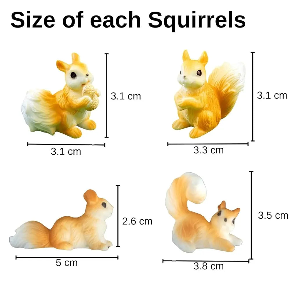 Satyam Kraft Resin 1 Set  Squirrel Miniature Figurines Showpiece