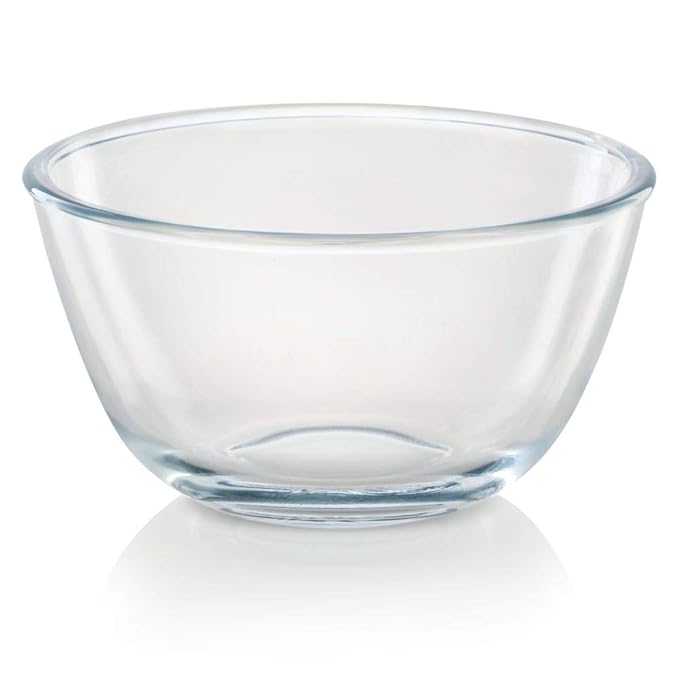 Borosil Glass Mixing & Serving Bowl With Blue Lid | Oven & Microwave Safe Bowl | 500 Ml | Borosilicate Glass