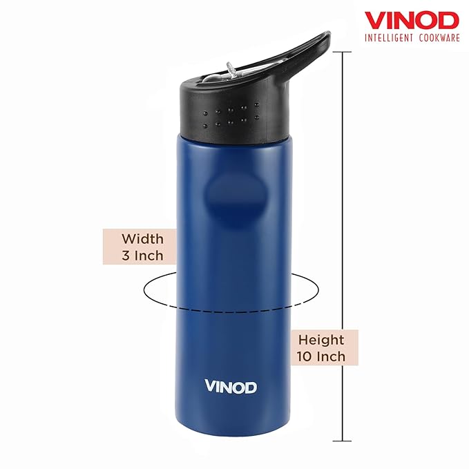 Vinod Snappy Stainless Steel Single Wall Vacuum Insulated Water Bottle - 750ml