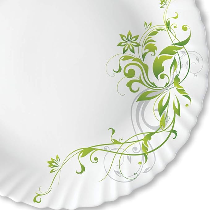 Larah by Borosil Opalware Full Plate - Erba | White | 11 Inch | Set of 6