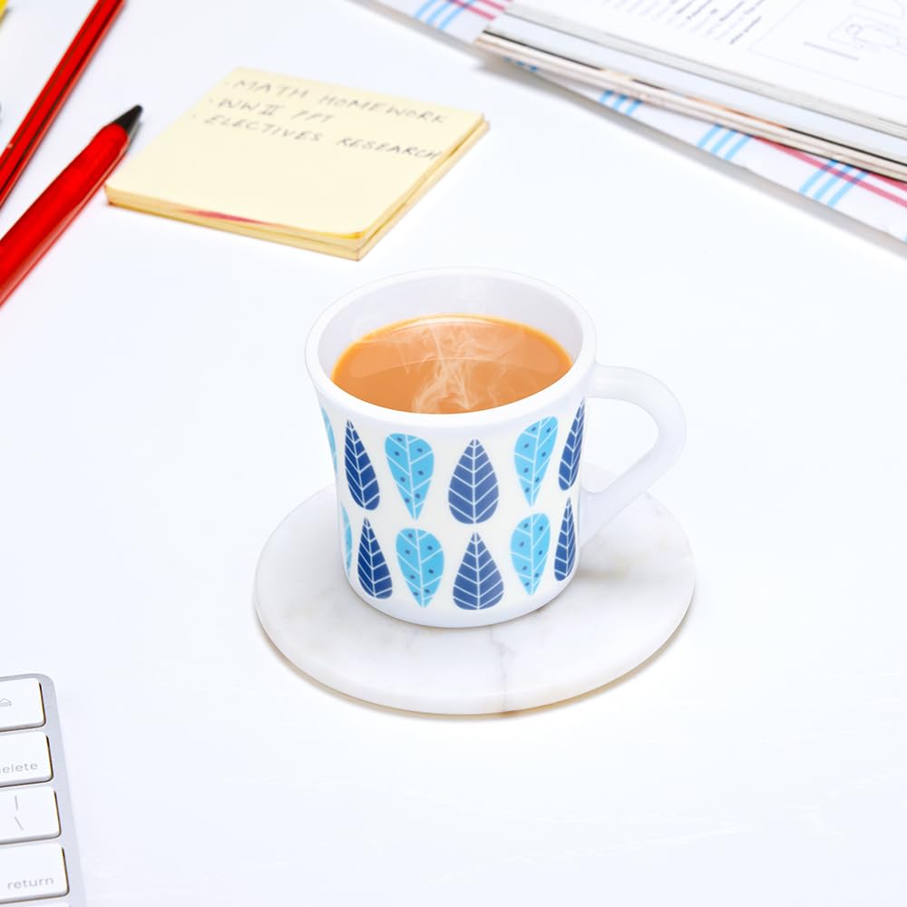 Larah by Borosil Crysta Series Fable Opalware Mug | Set of 6 Tea/coffee Mugs | 100 Ml Each