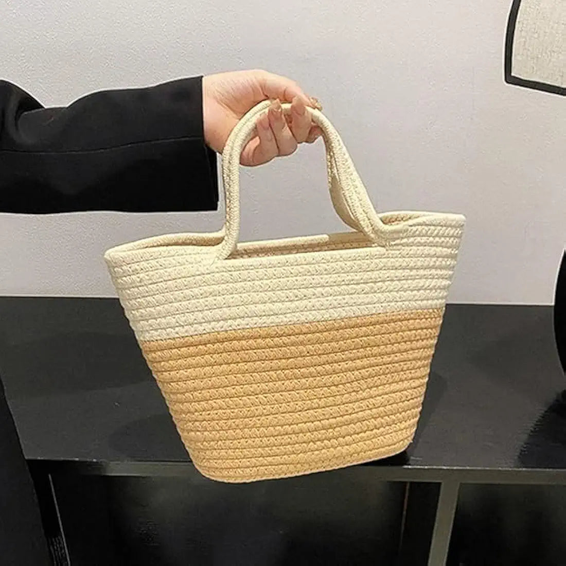 Attractive Hand Bag large Tote Bag Bamboo Tote for Women Jute Bag Handmade Bag
