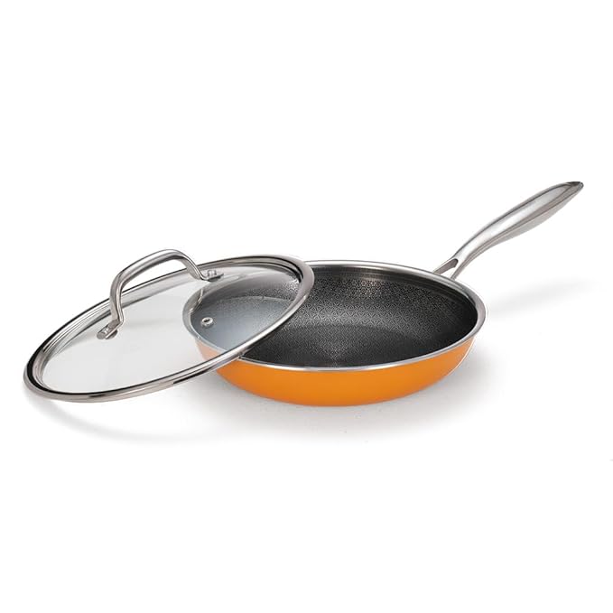 Arttdinox Vida Stainless Steel Triply Frypan With Lid | 24 Cm | 1.8 Ltr | Rivetless Handle | Gas & Induction Base