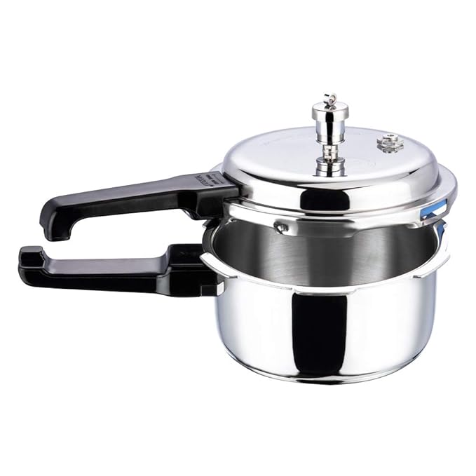 Vinod Platinum Triply Stainless Steel Outer Lid Pressure Cooker 5 Litres