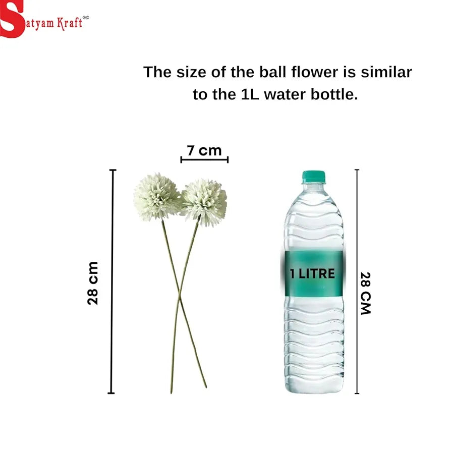 Artificial Chrysanthemum Ball Flowers Fabric Small Flower Sticks Bouquet Multicolour