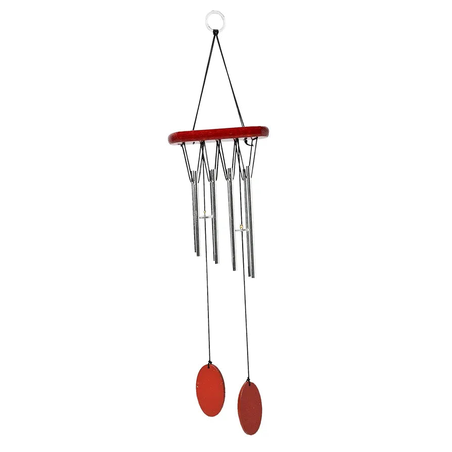 sculpmart Wood Wind Chimes Red 8-Pipe